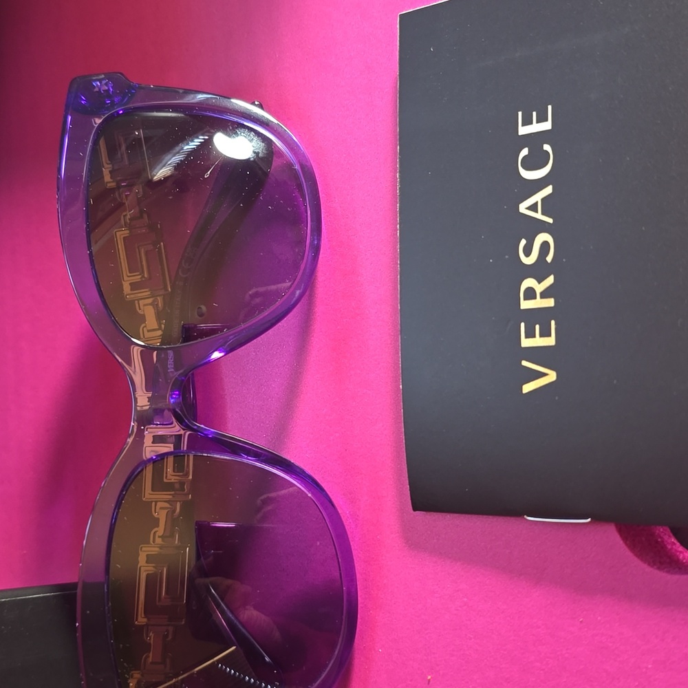 Versace Sunglasses with Purple Frame and Gold Accents